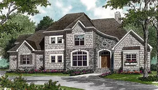 French Country house plans 106-329 - front exterior, 3,011 sq ft, 3 bed, 3 bath house plans | Monster House Plans