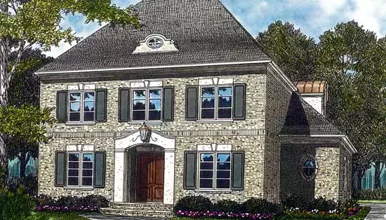 Southern Colonial house plans 106-337 - front exterior, 3,046 sq ft, 3 bed, 4 bath house plans | Monster House Plans