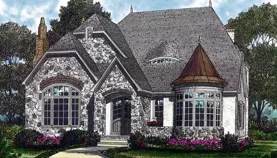 English Country house plans 106-339 - front exterior, 3,053 sq ft, 3 bed, 3 bath house plans | Monster House Plans