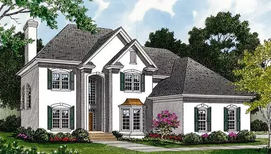 Traditional house plans 106-340 - front exterior, 3,054 sq ft, 4 bed, 3 bath house plans | Monster House Plans
