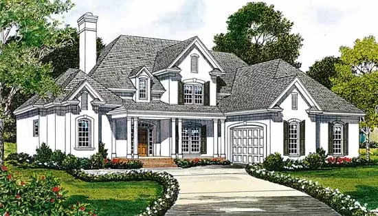 Traditional house plans 106-343 - front exterior, 3,058 sq ft, 4 bed, 3 bath house plans | Monster House Plans
