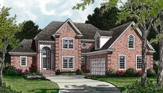 Traditional house plans 106-350 - front exterior, 3,081 sq ft, 4 bed, 3 bath house plans | Monster House Plans