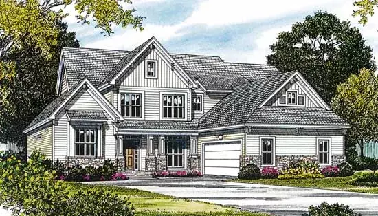 Craftsman house plans 106-357 - front exterior, 3,090 sq ft, 4 bed, 3 bath house plans | Monster House Plans
