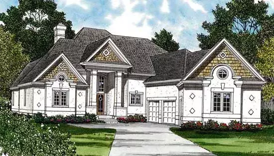 Traditional house plans 106-361 - front exterior, 4,672 sq ft, 4 bed, 4 bath house plans | Monster House Plans