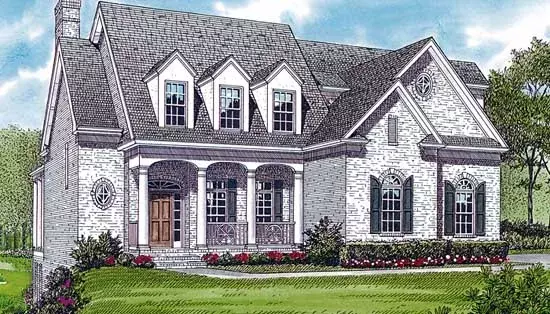 Southern house plans 106-363 - front exterior, 3,141 sq ft, 4 bed, 3 bath house plans | Monster House Plans