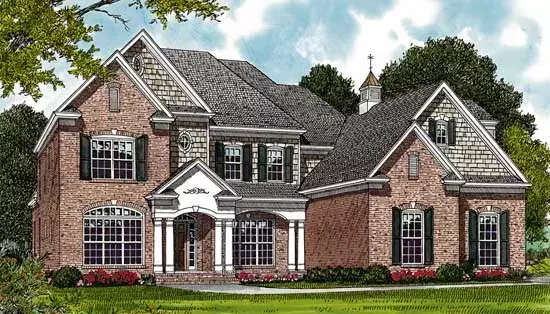 Traditional house plans 106-365 - front exterior, 3,196 sq ft, 4 bed, 4 bath house plans | Monster House Plans