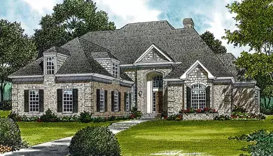 Traditional house plans 106-374 - front exterior, 3,167 sq ft, 4 bed, 3 bath house plans | Monster House Plans