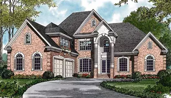 Traditional house plans 106-382 - front exterior, 3,197 sq ft, 4 bed, 4 bath house plans | Monster House Plans