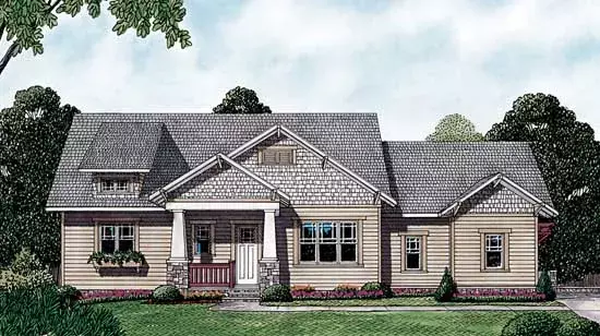 Craftsman house plans 106-390 - front exterior, 3,244 sq ft, 3 bed, 3 bath house plans | Monster House Plans