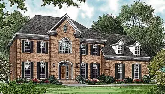 European house plans 106-391 - front exterior, 3,256 sq ft, 4 bed, 3 bath house plans | Monster House Plans