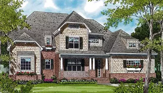 Craftsman house plans 106-392 - front exterior, 4,884 sq ft, 6 bed, 4 bath house plans | Monster House Plans