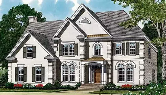 Traditional house plans 106-397 - front exterior, 3,293 sq ft, 5 bed, 4 bath house plans | Monster House Plans