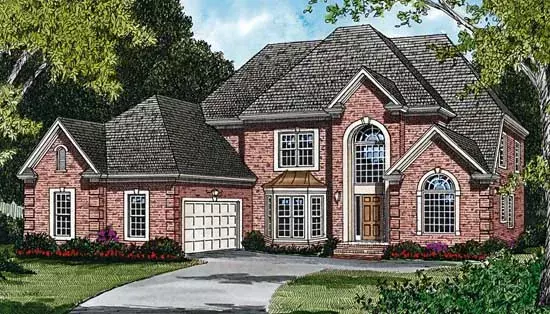 Traditional house plans 106-407 - front exterior, 3,318 sq ft, 4 bed, 3 bath house plans | Monster House Plans