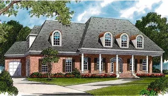 French Country house plans 106-409 - front exterior, 3,321 sq ft, 4 bed, 3 bath house plans | Monster House Plans
