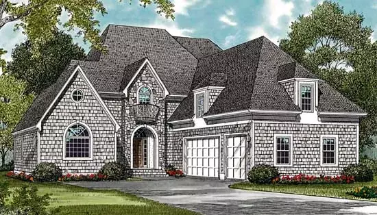 European house plans 106-410 - front exterior, 3,327 sq ft, 3 bed, 3 bath house plans | Monster House Plans