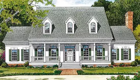 Southern house plans 106-413 - front exterior, 3,338 sq ft, 4 bed, 3 bath house plans | Monster House Plans