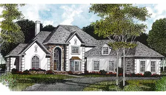 Traditional house plans 106-415 - front exterior, 3,356 sq ft, 4 bed, 3 bath house plans | Monster House Plans