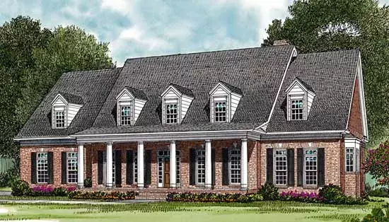 Southern house plans 106-417 - front exterior, 3,371 sq ft, 4 bed, 3 bath house plans | Monster House Plans