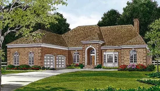 Traditional house plans 106-418 - front exterior, 3,377 sq ft, 3 bed, 2 bath house plans | Monster House Plans