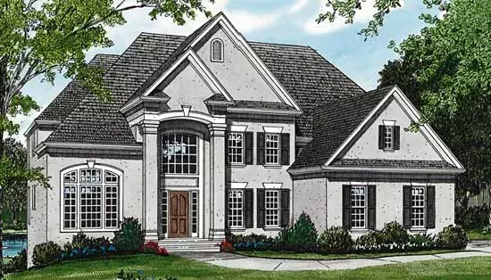 Traditional house plans 106-425 - front exterior, 4,210 sq ft, 4 bed, 4 bath house plans | Monster House Plans