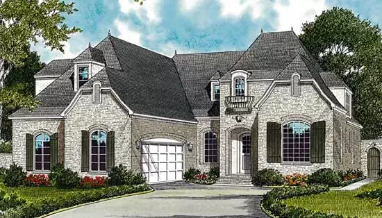 European house plans 106-426 - front exterior, 3,442 sq ft, 5 bed, 3 bath house plans | Monster House Plans