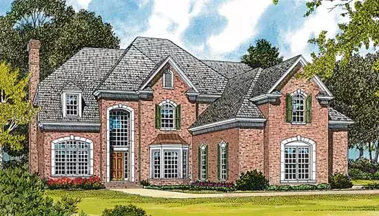 Traditional house plans 106-433 - front exterior, 4,006 sq ft, 4 bed, 3 bath house plans | Monster House Plans