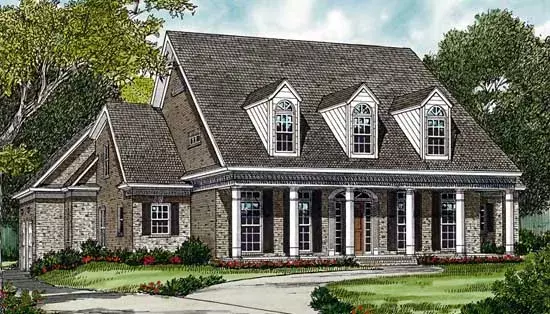 Country house plans 106-443 - front exterior, 3,562 sq ft, 4 bed, 3 bath house plans | Monster House Plans