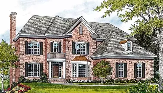 Traditional house plans 106-446 - front exterior, 4,414 sq ft, 5 bed, 5 bath house plans | Monster House Plans