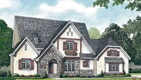 European house plans 106-451 - front exterior, 4,866 sq ft, 5 bed, 4 bath house plans | Monster House Plans