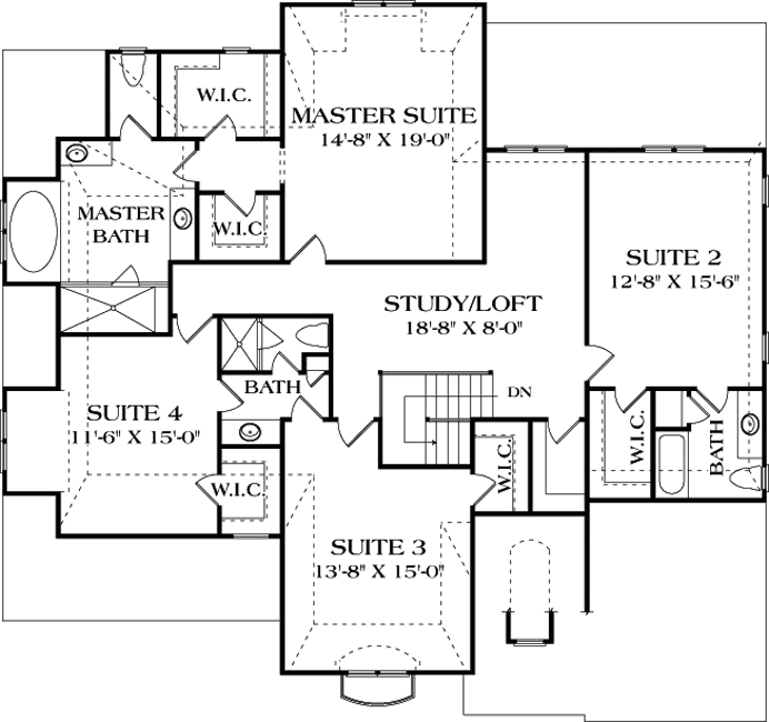 Upper/Second Floor Plan:106-456
