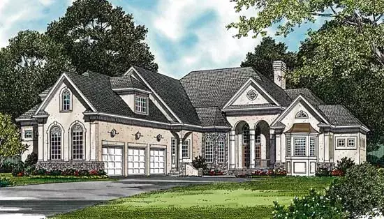 Traditional house plans 106-460 - front exterior, 2,945 sq ft, 3 bed, 3 bath house plans | Monster House Plans