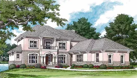 Mediterranean house plans 106-462 - front exterior, 5,493 sq ft, 5 bed, 4 bath house plans | Monster House Plans