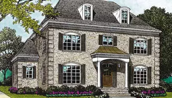 European house plans 106-463 - front exterior, 3,718 sq ft, 4 bed, 3 bath house plans | Monster House Plans