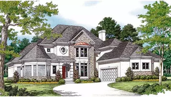 Traditional house plans 106-467 - front exterior, 3,757 sq ft, 4 bed, 3 bath house plans | Monster House Plans