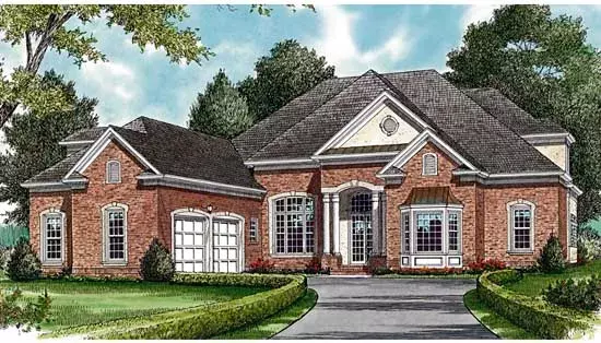 Traditional house plans 106-468 - front exterior, 3,764 sq ft, 3 bed, 3 bath house plans | Monster House Plans