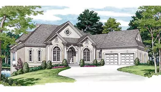 Traditional house plans 106-470 - front exterior, 4,943 sq ft, 5 bed, 4 bath house plans | Monster House Plans