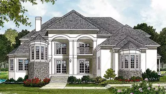 Mediterranean house plans 106-477 - front exterior, 3,824 sq ft, 4 bed, 4 bath house plans | Monster House Plans
