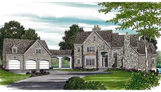 European house plans 106-481 - front exterior, 5,603 sq ft, 4 bed, 3 bath house plans | Monster House Plans