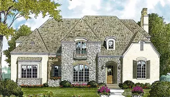 English Country house plans 106-484 - front exterior, 5,503 sq ft, 5 bed, 4 bath house plans | Monster House Plans