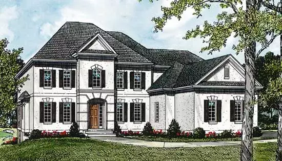 Mediterranean house plans 106-485 - front exterior, 5,139 sq ft, 6 bed, 5 bath house plans | Monster House Plans