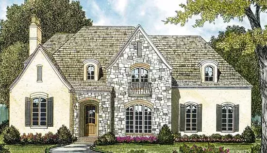 French Country house plans 106-487 - front exterior, 5,315 sq ft, 5 bed, 4 bath house plans | Monster House Plans