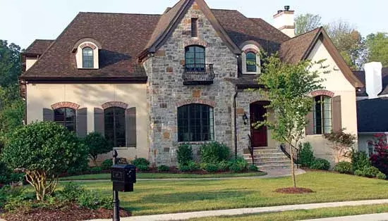 European house plans 106-488 - front exterior, 5,296 sq ft, 5 bed, 4 bath house plans | Monster House Plans