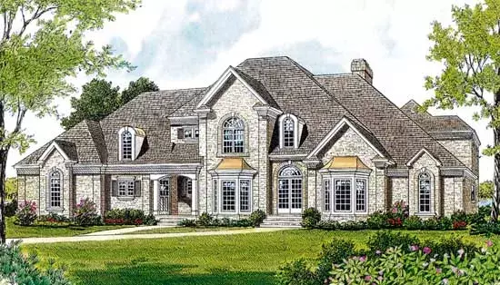 Traditional house plans 106-493 - front exterior, 3,963 sq ft, 4 bed, 3 bath house plans | Monster House Plans