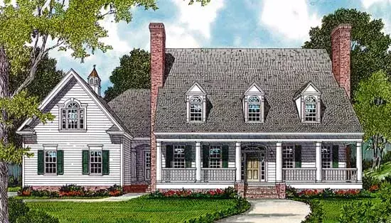 Country house plans 106-499 - front exterior, 4,019 sq ft, 4 bed, 3 bath house plans | Monster House Plans