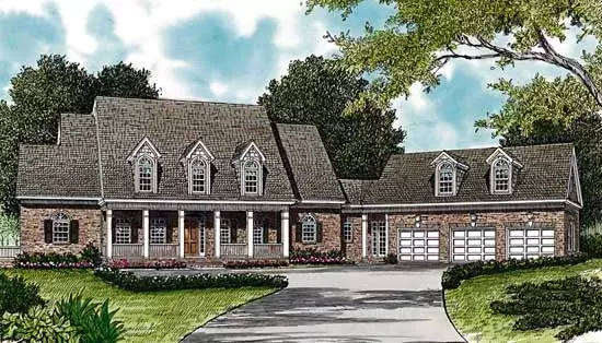 Southern house plans 106-500 - front exterior, 5,239 sq ft, 6 bed, 7 bath house plans | Monster House Plans