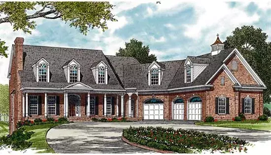 Southern house plans 106-501 - front exterior, 5,566 sq ft, 6 bed, 5 bath house plans | Monster House Plans
