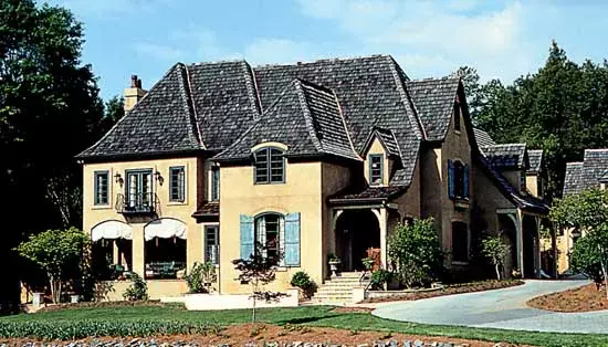European house plans 106-502 - front exterior, 4,041 sq ft, 4 bed, 3 bath house plans | Monster House Plans