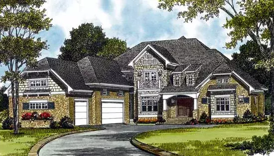 Craftsman house plans 106-503 - front exterior, 4,054 sq ft, 4 bed, 3 bath house plans | Monster House Plans