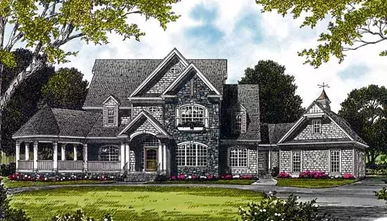 Country house plans 106-504 - front exterior, 4,070 sq ft, 4 bed, 3 bath house plans | Monster House Plans
