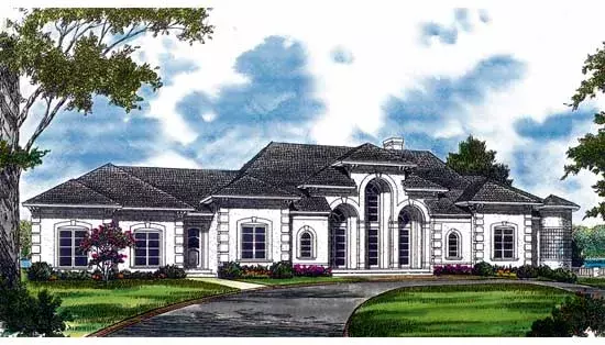 Mediterranean house plans 106-507 - front exterior, 4,084 sq ft, 4 bed, 3 bath house plans | Monster House Plans